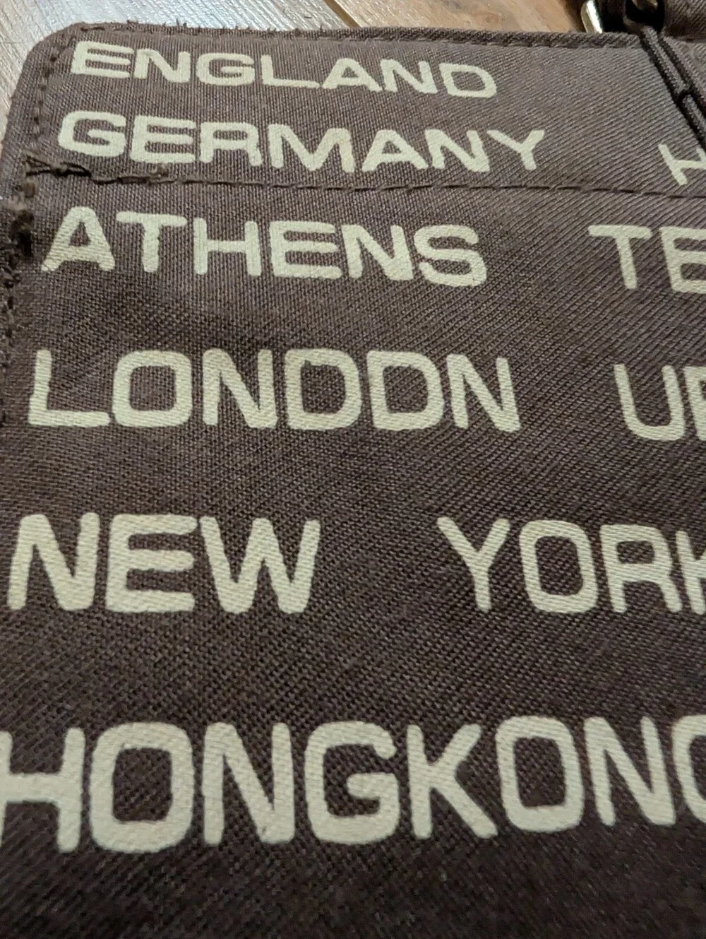 Vtg 1970s International Destinations Canvas Travel Tote Bag 